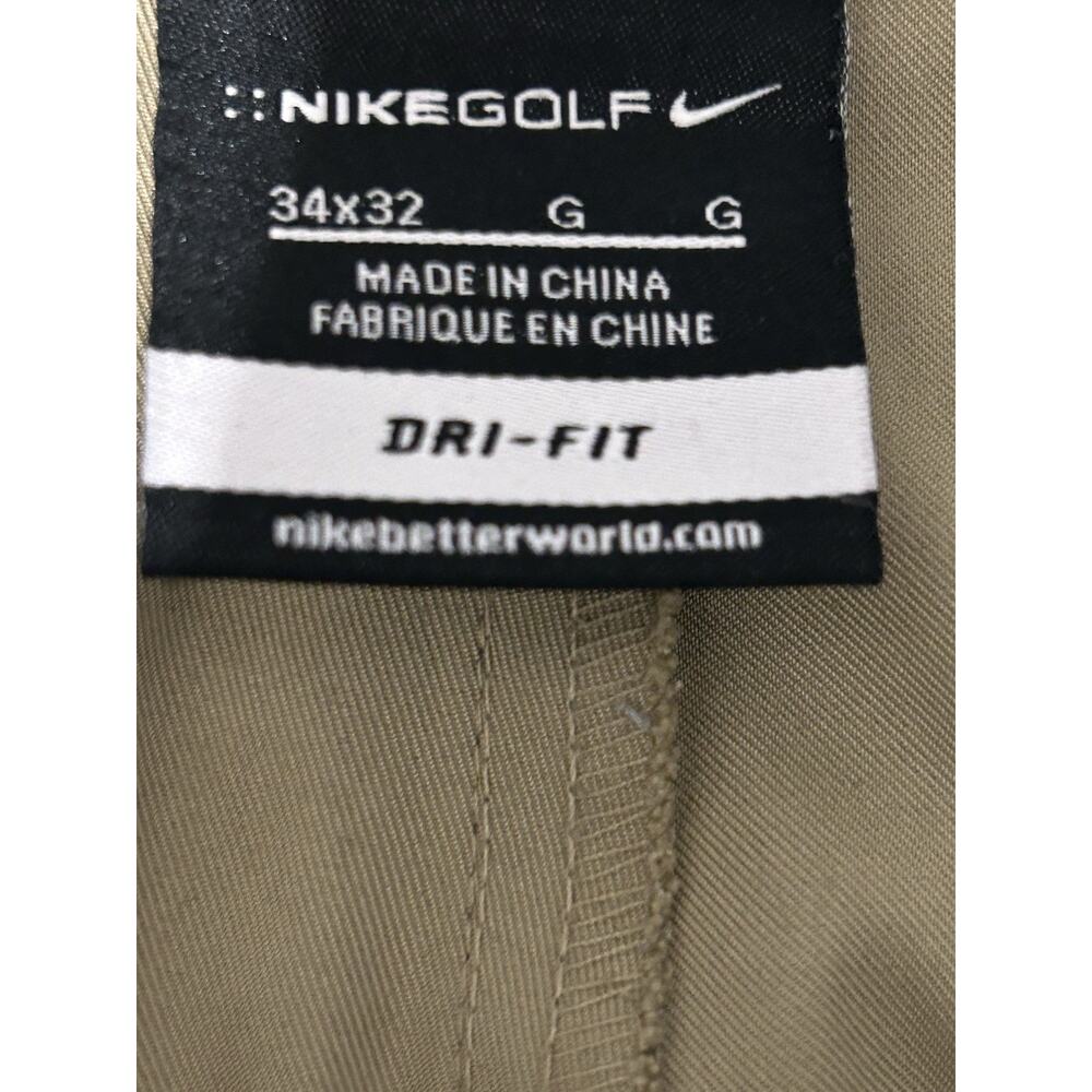Nike Golf Pants Men’s Size 34x32 Dri-FIT Standard Fit Mid Rise Stretch Khaki - Picture 3 of 5